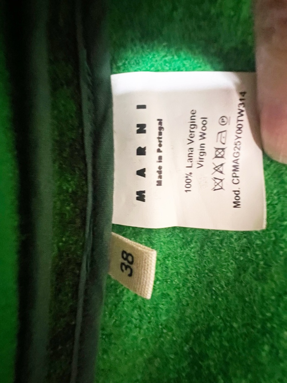 Marni Green Plaid Virgin Wool Coat - Picture 8 of 9